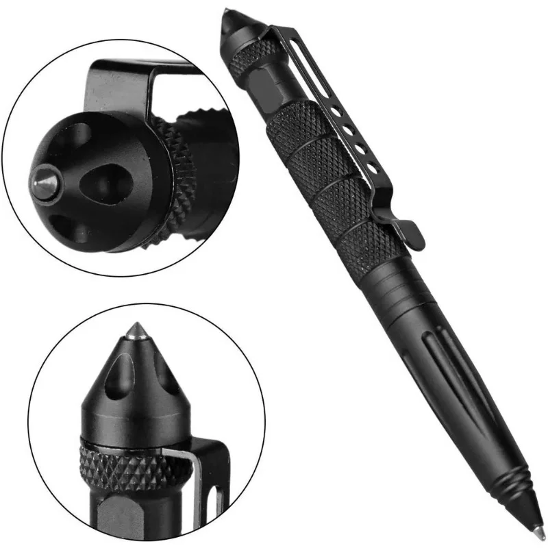 Pen Tactical Glass - Bolígrafo táctico militar de aleación de