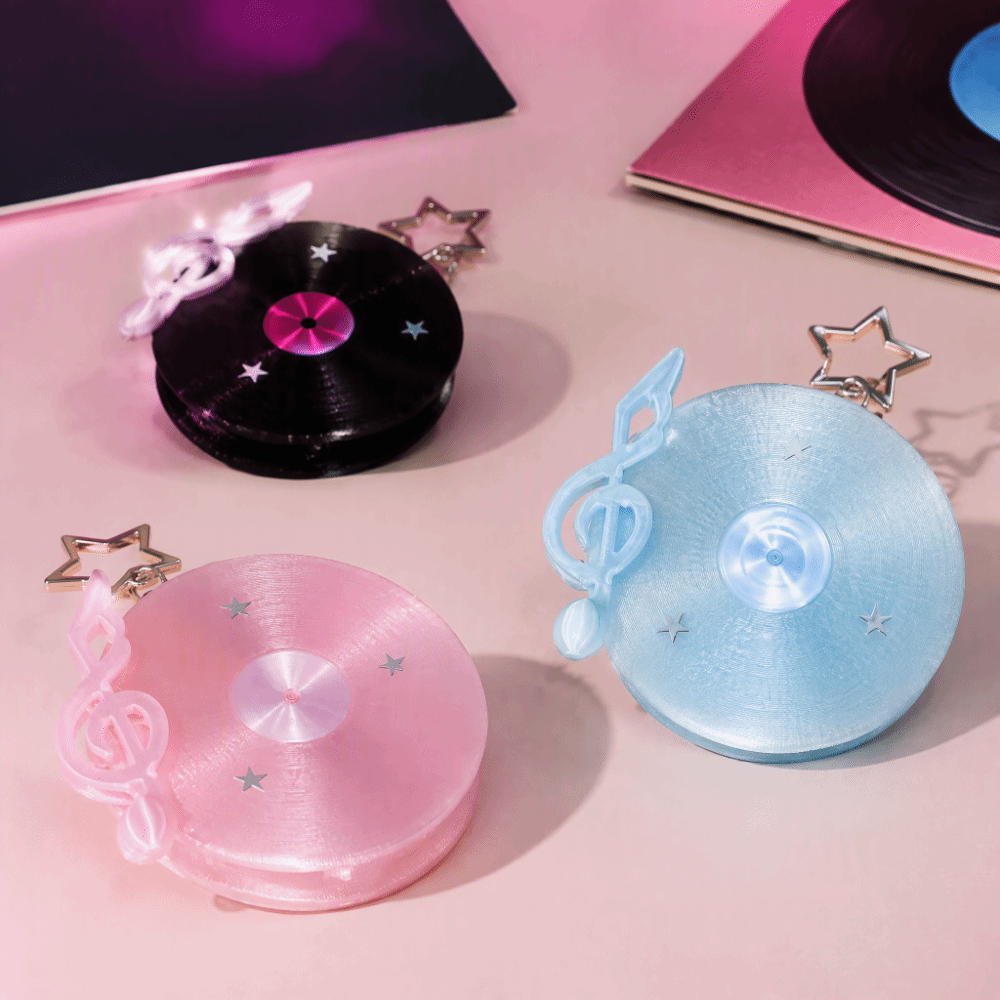 Cable Winder Keychain - Llavero de disco de vinilo Y2K,