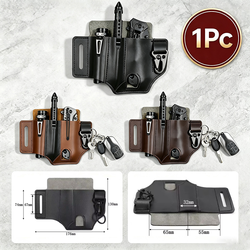 Leather Edc. Carry Pouch - Colgador de cintura de piel de