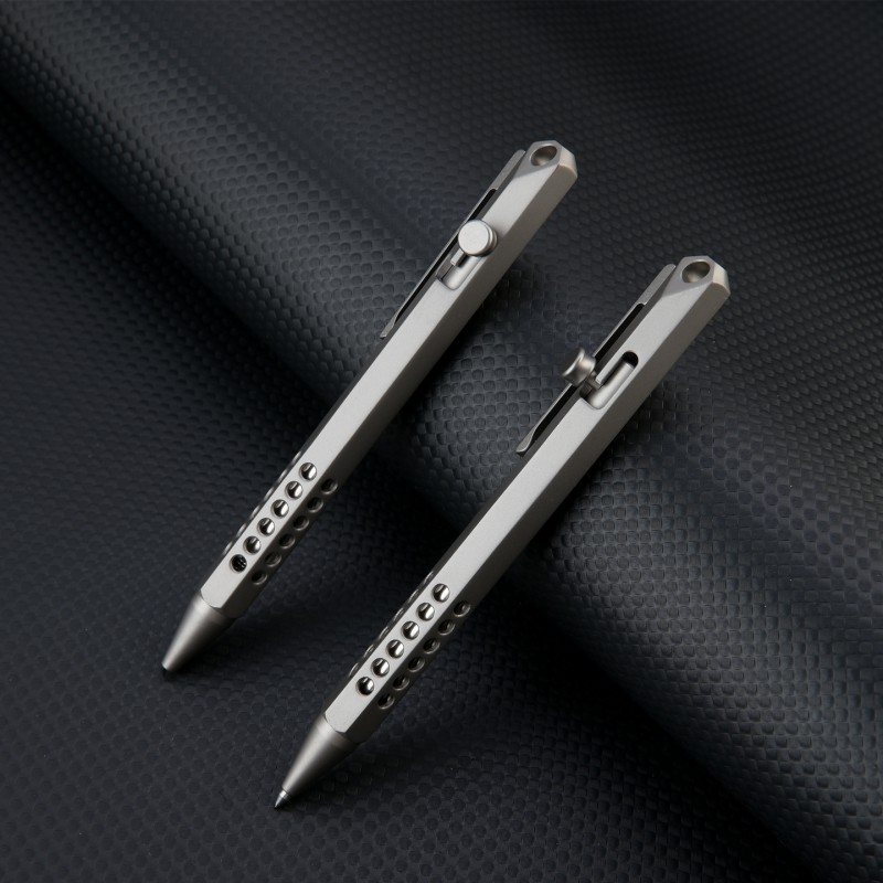 Pen Tactical Glass - Bolígrafo portátil de aleación de titanio,