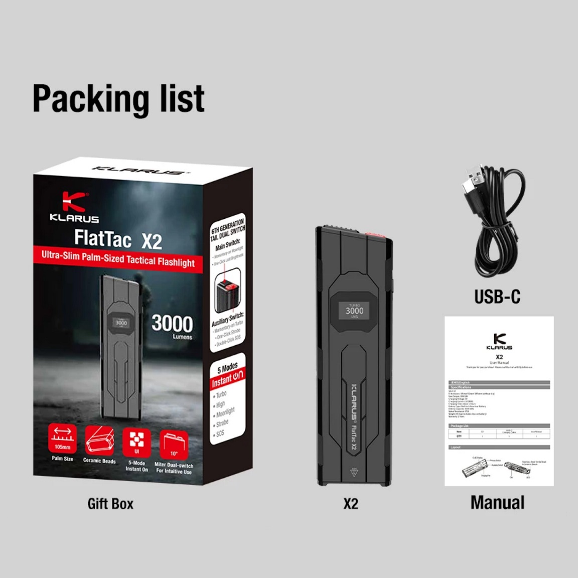 Linterna táctica EDC Klarus 30 - Edc Carry Flashlight reseña y precio
